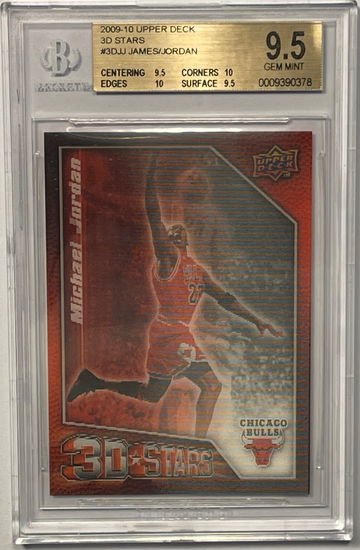 Upper Deck 3D Stars Michael Jordan Lebron James Lenticular BGS Gem ++