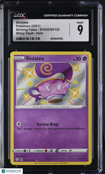 2021 Pokémon Shining Fates Sinistea Shiny Vault CGC 9 #SV052/SV122
