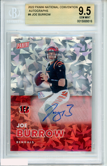 2024 PANINI NATIONAL CONVENTION AUTO JOE BURROW #4 5 OF 10 BGS 9.5