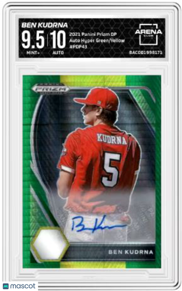 2021 Panini Prizm DP Ben Kudrna #PDP43 Green/Yellow Auto Arena Club 9.5 Auto 10