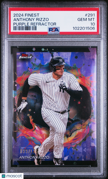 2024 Topps Finest Anthony Rizzo #291 Purple Refractor /125 PSA 10