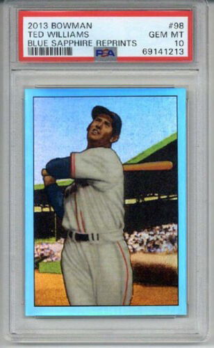 2013 BOWMAN BLUE SAPPHIRE REPRINTS #98 TED WILLIAMS CARD RED SOX PSA 10