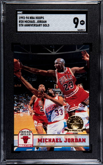 1993-94 Hoops #28 Michael Jordan 5th Anniv.Gold SGC 9