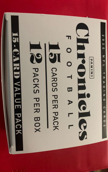 2020-21 panini chronicles football cello box, 12 packs per box, fat pack 