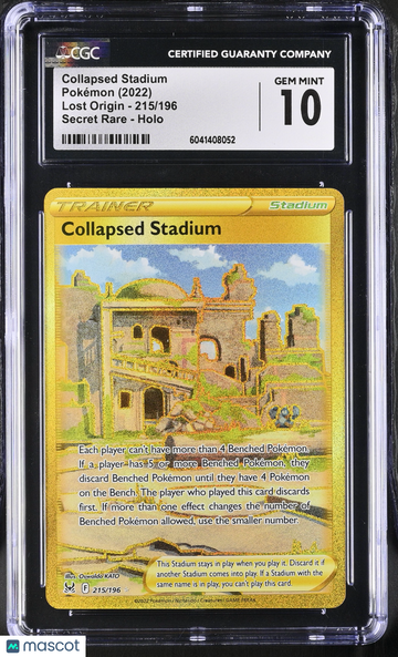 2022 Pokémon Lost Origin Collapsed Stadium Secret Rare CGC 10 #215/196