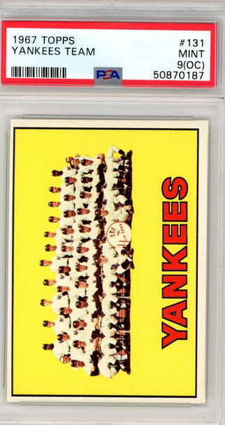1967 TOPPS YANKEES TEAM PSA 9 (OC) MINT