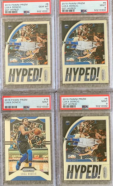 2019 Prizm Luka Doncic Base and Hyped PSA 10 PSA 9 Lot