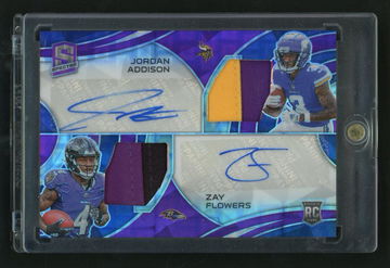 2023 Panini Spectra Jordan Addison/Zay Flowers #DPA-AF RC Dual Patch Auto /30