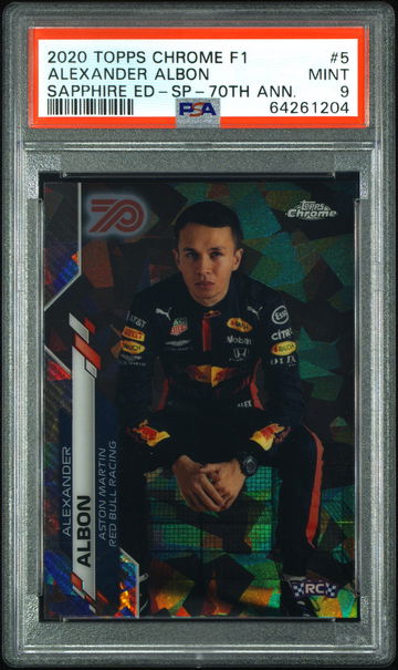 2020 Topps Chrome Alexander Albon Variation 70th Anniversary Sapphire/70 Rookie RC Formula 1 F1