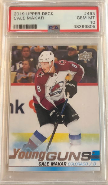 2019 Upper Deck Young Guns Cale Makar #493 PSA 10