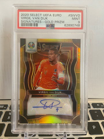 2020 Select UEFA Euro Virgil Van Dijk #SIVVD signature Gold Prizm PSA 9 Mint