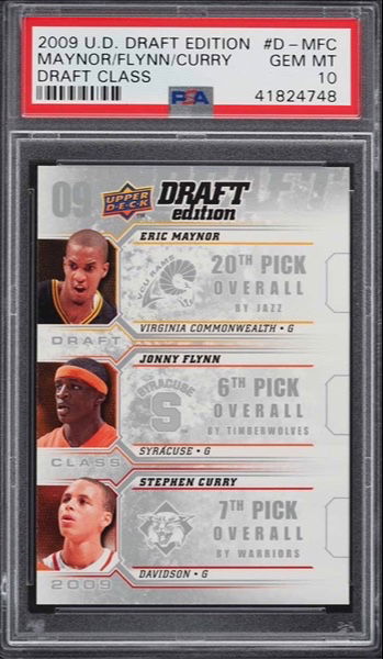 2009 Upper Deck Draft Edition Stephen Curry / Jonny Flynn / Eric Maynor #D-MFC Draft Class PSA 10