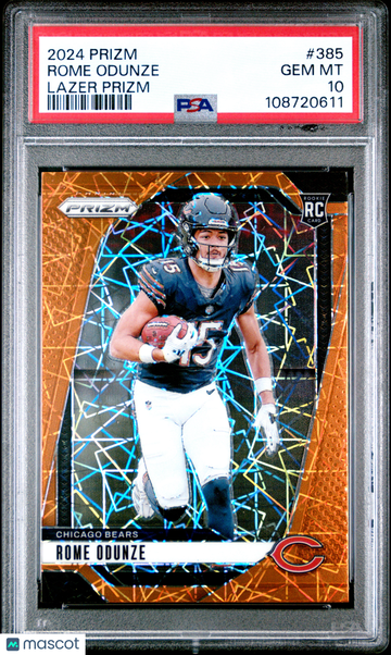 2024 Panini Prizm Rome Odunze #385 Lazer RC PSA 10