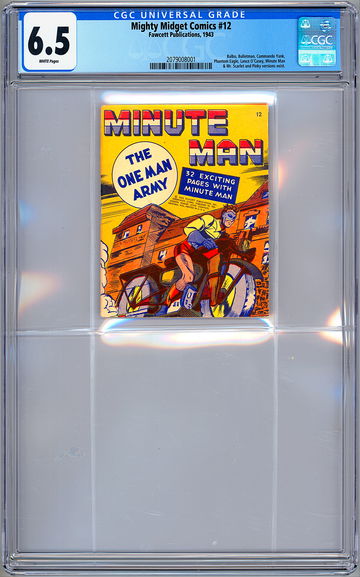 MIGHTY MIDGET COMICS #12 CGC 6.5 MINUTE MAN CVR BULLETMAN BALBO FAWCETT PUB 1943