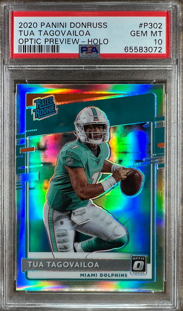 TUA TAGOVAILOA 2020 Donruss Optic Preview P302 Holo Prizm RR RC PSA 10