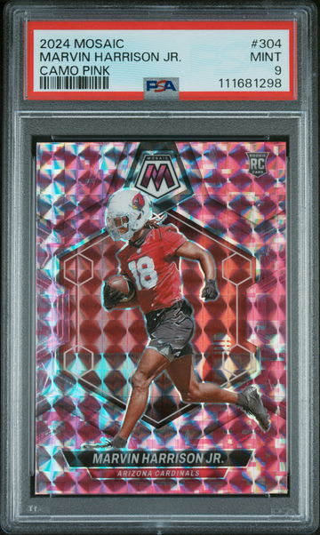 2024 Panini Mosaic Camo Pink Mosaic Marvin Harrison Jr. #304 PSA 9