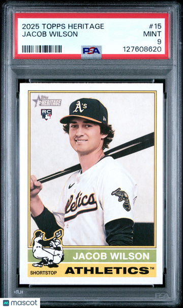 2025 Topps Heritage Jacob Wilson #15 Rookie PSA 9