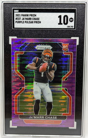 2021 Panini Prizm Ja'Marr Chase #337 SGC 10 Purple Pulsar Rookie RC
