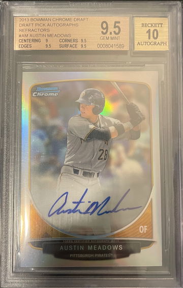 2013 Austin Meadows Bowman Chrome Refractor Prospect Rookie Auto RC