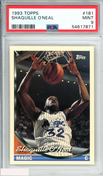 1993 TOPPS SHAQUILLE O NEAL #181 ORLANDO MAGIC  PSA 9 MINT