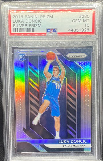 Luka Doncic PSA 10 Silver Prizm Rookie Card  - centered 