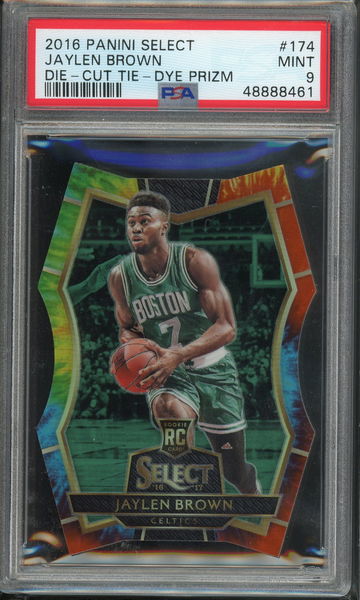 2016 Select Die Cut Tie-Dye Prizm /25 Jaylen Brown PSA 9