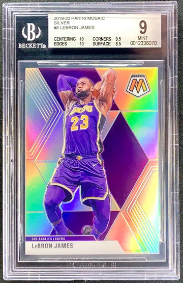 2019-20 Lebron James Mosaic Silver Prizm #8 SP BGS 9 with two 10 subgrades