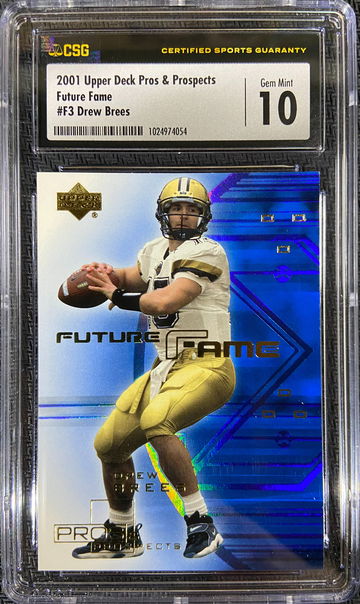 2001 Upper Deck Pros & Prospects Future Fame Drew Brees CSG 10 GEM MINT Low POP
