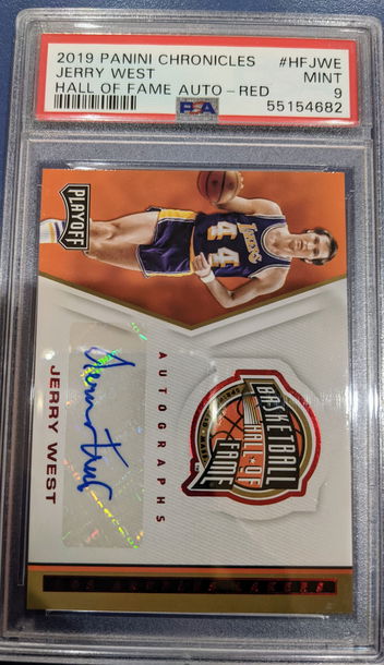 2019 Panini Chronicles Jerry West HOF Auto-Red PSA 9