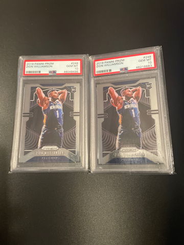 2019 Panini Prizm Zion Williamson PSA 10 Lot X2