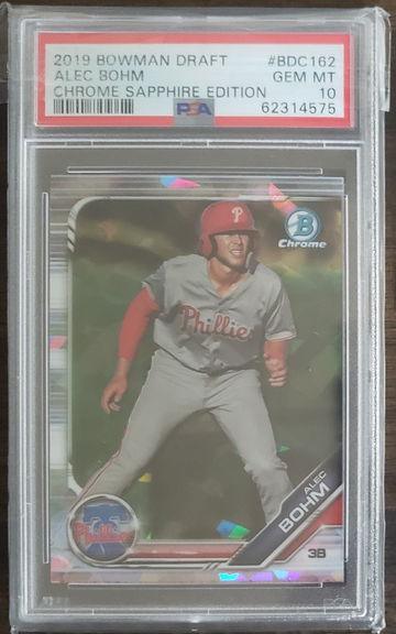 2019 Bowman Draft Alec Bohm Chrome Sapphire Edition #BDC162 PSA 10