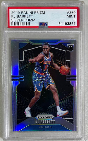2019 Panini Prizm #250 RJ Barrett Silver Prizm PSA 9
