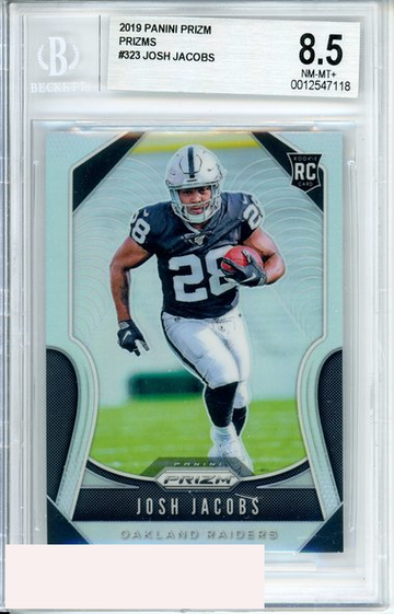 2019 PANINI PRIZM JOSH JACOBS #323 PRIZMS RAIDERS ROOKIE RC BGS 8.5