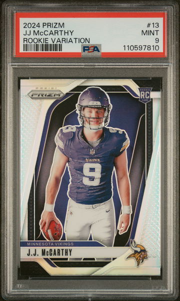 2024 Panini Prizm Rookie Variation J.J. McCarthy #13 RC PSA 9
