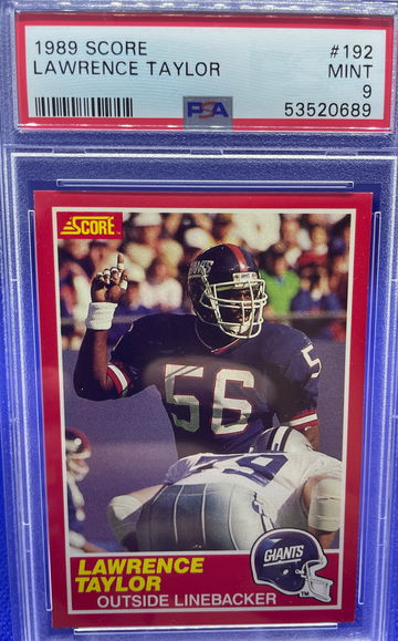 1989 Score Football #192 Lawrence Taylor New York Giants HOF PSA 9 Mint