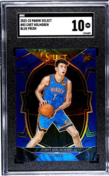 2022-23 Panini Select #83 Chet Holmgren Blue Prizm SGC 10