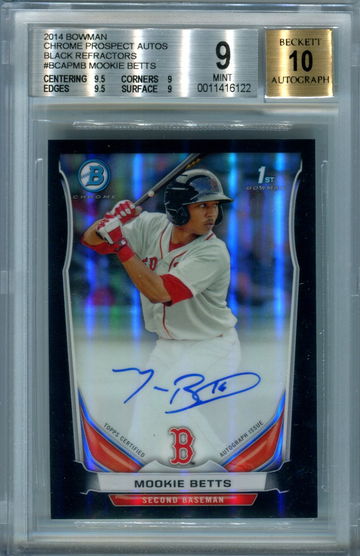 Mookie Betts black refractor /99 BGS 9 auto 10
