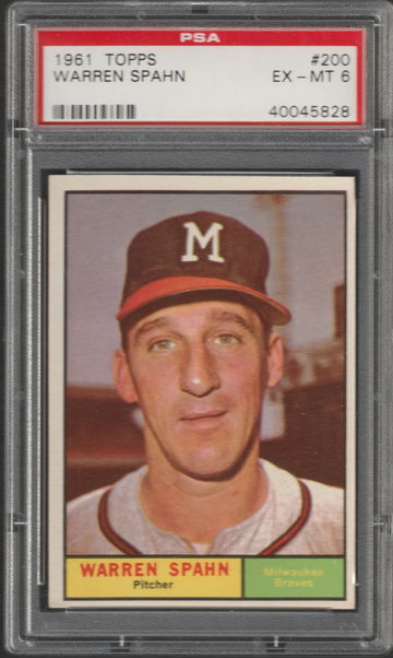 1961 Topps Warren Spahn PSA 6
