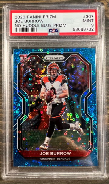 Joe Burrow No Huddle Blue /79 PSA 9