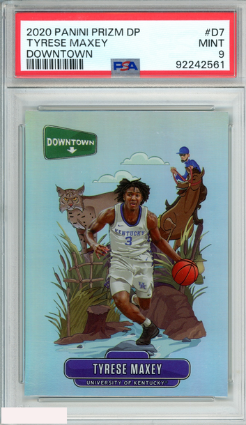 2020 PANINI PRIZM DRAFT PICKS DOWNTOWN TYRESE MAXEY #D7 ROOKIE RC PSA 9 MINT