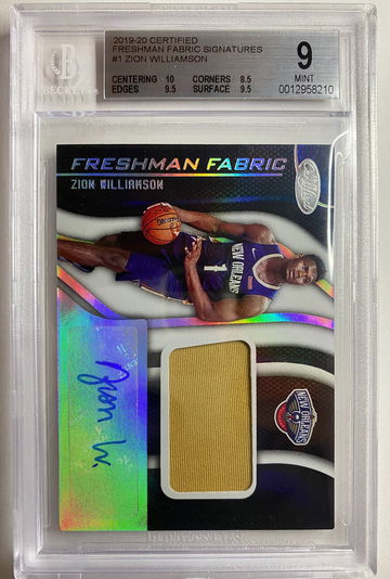 2019 Panini Certified Zion Williamson RC RPA Rookie Patch Auto BGS 9 Mint Auto 10 .5 Away From Gem Mint None Higher