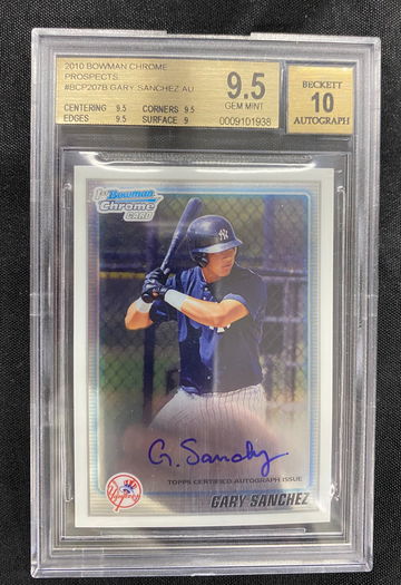 Gary Sanchez 2010 Bowman Chrome Base Auto BGS 9.5/10 RARE