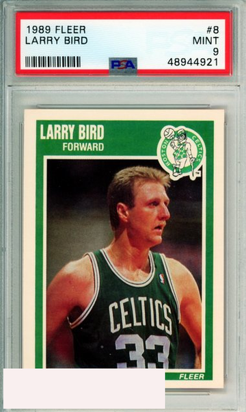 1989 FLEER LARRY BIRD #8 BOSTON CELTICS HOF PSA MINT 9