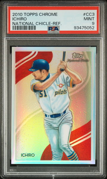 2010 NATIONAL CHICLE ICHIRO TOPPS CHROME NATIONAL CHICLE-REF. #CC3 PSA 9 BS.B3.24