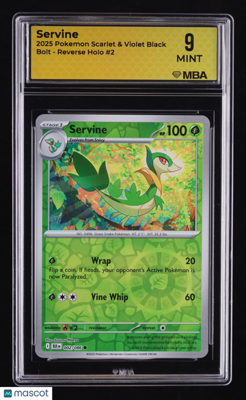 2025 Pokemon Scarlet & Violet Black Bolt Servine Reverse Holo MBA 9 #2