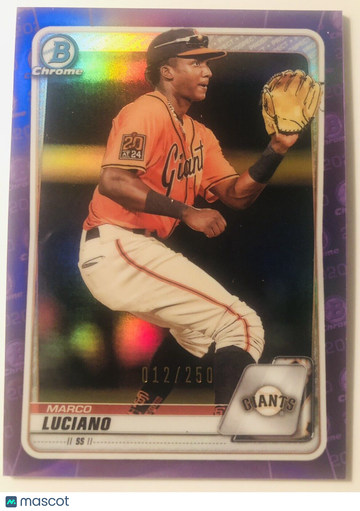 MARCO LUCIANO 2020 Bowman Draft Chrome #BD-190 PURPLE Refractor #012/250 Giants