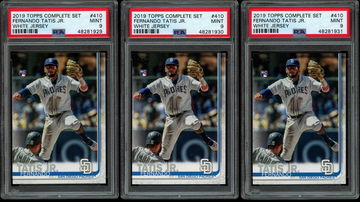 2019 Topps Complete Set #410 Fernando Tatis Jr. White Jersey PSA 9 Mint - Lot of 3 Cards