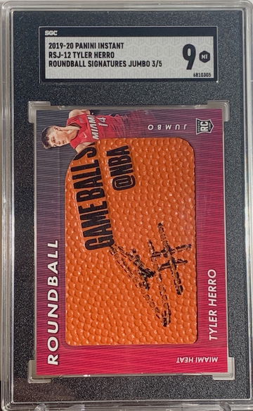 2019-20 Tyler Herro AUTO 3/5 ROOKIE Panini RARE RSJ-12 SGC 9 MINT #6810305