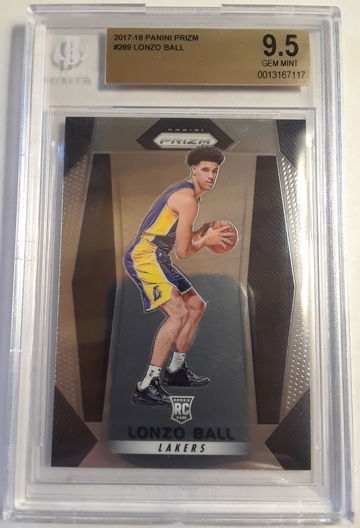 Lonzo Ball 2017-18 Prizm Rookie Card BGS 9.5 Gem Mint #289.