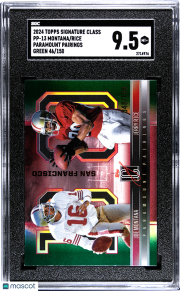 2024 Topps Signature Class Montana Rice #PP-13 Paramount Pairings Green SGC 9.5